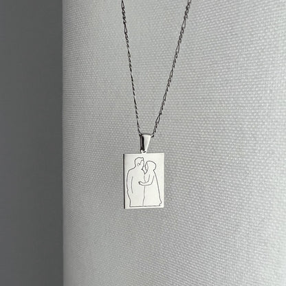 Custom Line Art Drawing Necklace