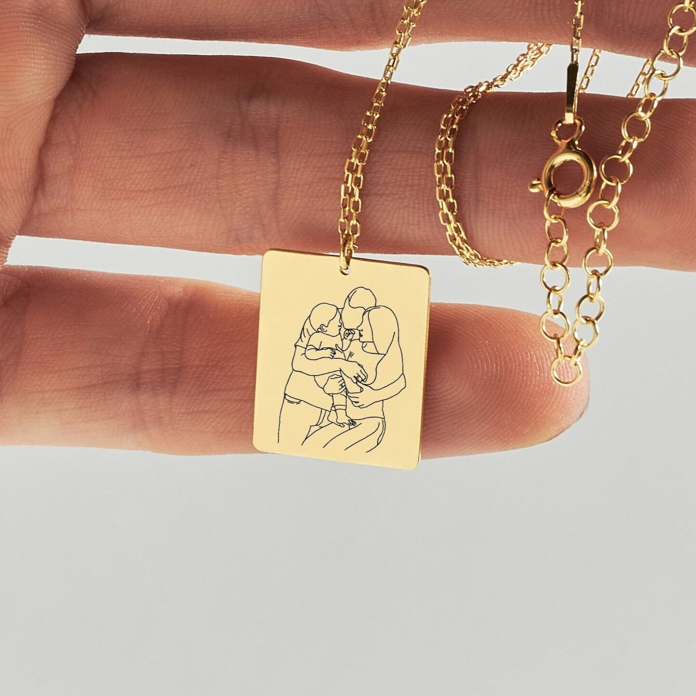 Custom Line Art Drawing Necklace